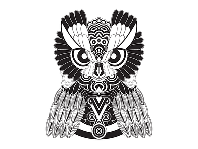 Owl animal black design illustration owl white