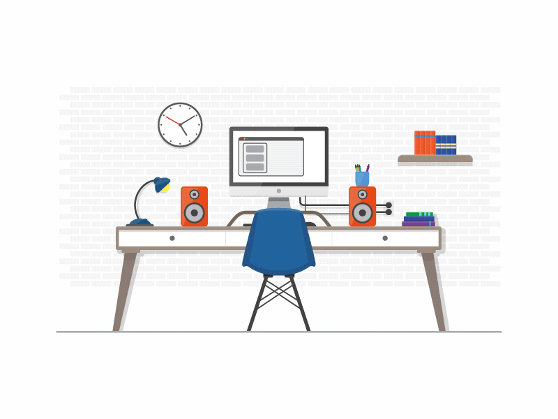 Office illustration animation