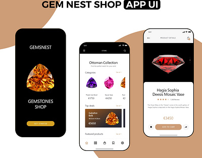 Gemstone Store Mobile App UI ecommerce app gemstone gemstone app ui design uiux user interface