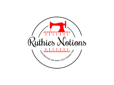 Ruthies Notions branding design flat logo graphic design illustration logo logo design vector