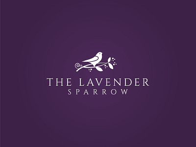 The Lavender Sparrow bird branding design flat logo graphic design illustration lavender sparrow logo logo design minimalist logo sparrow sparrow logo vector