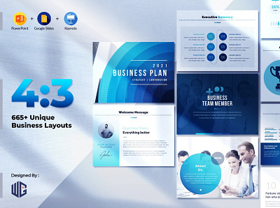 Business Plan Infographic PowerPoint 4:3 Size 3d animation branding graphic design logo motion graphics social media template ui