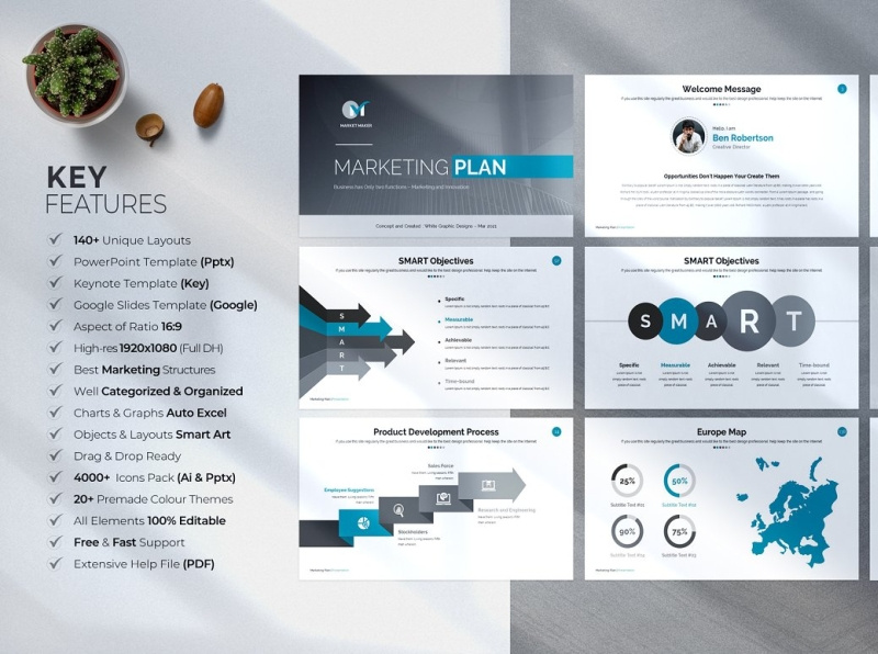 Marketing Plan PowerPoint Template by Layer Master on Dribbble