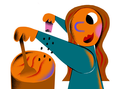 Stay Home & Cook art character colorful covid cute design editorial flat fun illustration illustrator quarantine