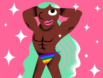 🌈💃 character colorful dancing flat fun gay happy human rights illustration lgbtq pride rainbow sparkles