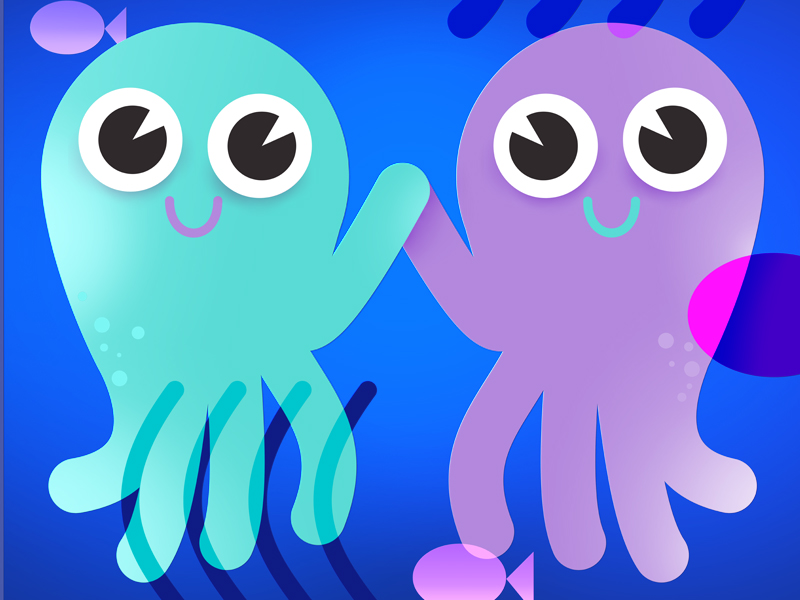 Octopus High Five by jon hanlan on Dribbble