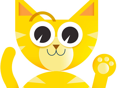 Say "Hi" Cat animal animals cat cats childrens colorful design illo illustration kids kitten pets