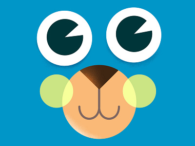 Smiley Face #2 animal blue childrens colorful cute dog face flat illustration kid kids smile