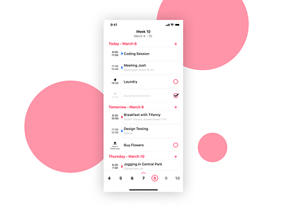 Calendar + Todo list concept for iOS calendar calendar app calendar ios celander design todo todo app todolist ui ux