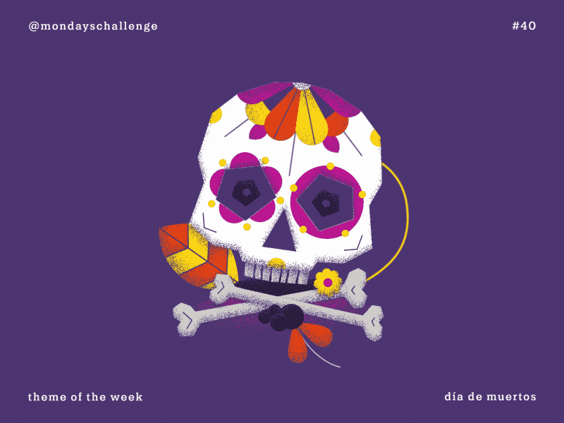 Happy Día de Muertos! ashes bones dia de muertos flowers halloween horror lightning mexican mograph motion motion design skull