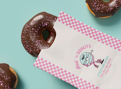 Roll 'N Donuts bakerybranding bakerylogo bakerypackaging branding design donutshop donutshopbranding graphic design illustration logo vector