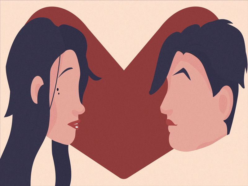 Valentine couple animation animation branding colour couple graphic design illustration motion graphics valentine vector webpage landing