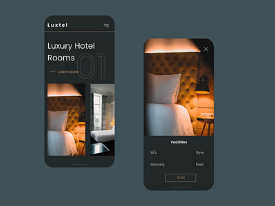 Hotel Landing Page(Mobile view) adobexd branding design figma hotel illustration landingpage logo ui ux vector
