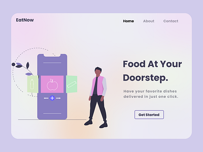Food Delivery Website - Landing page adobexd branding design figma glassmorphism illustration landingpage logo ui ux vector