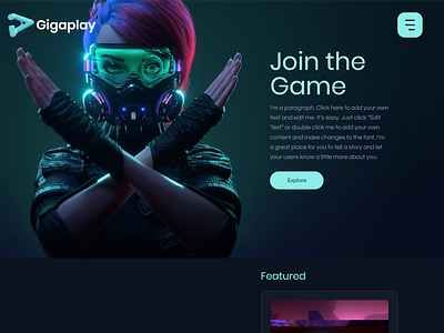 Game Landing Page Design