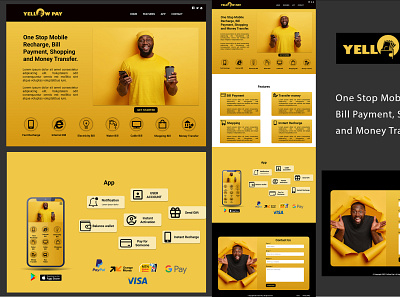 Yellow Pay app branding design figma ui ux vector