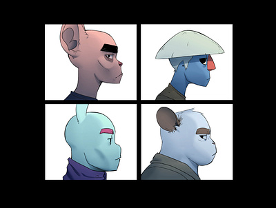 Gorillaz Demon Days but with my characters design illustration