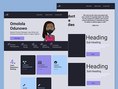 Portfolio Website By Omolola Odunowo design icon illustration logo ui ux vector