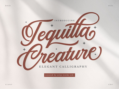 Tequilla Creature | Elegant and Eye Catching Calligraphy bold calligraphy branding font calligraphy calligraphy font elegant font font font script fonts fontype luxurious font modern calligraphy old script vintage