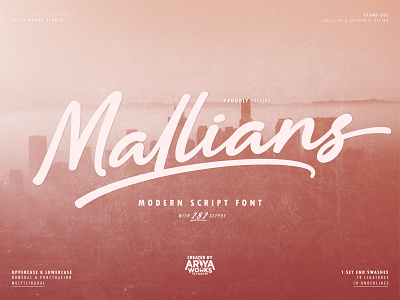 Mallians | Best Modern Script Font authentic font bold script bold signature calligraphy font clothing font elegant font font design fontype handlettering handwritten handwritten font logotype logotype font modern script font script font