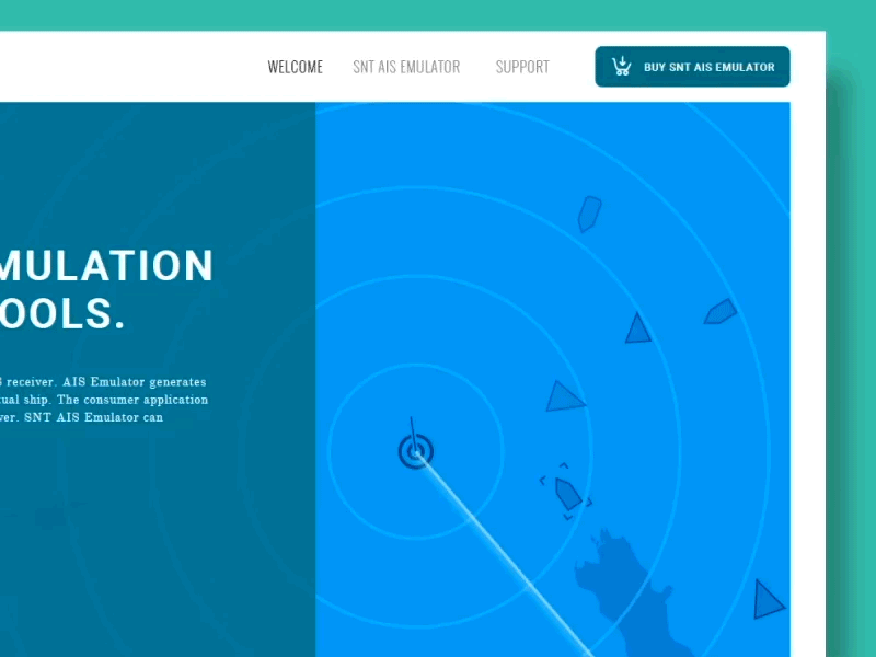Web Site for Navsimtool - emulating AIS receiver animation blue design gif graphic ui ukraine ux web web design website