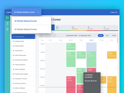 Dashboard. Calendar view by the week blue calendar clean dashboard sketch ui ukraine ux web white