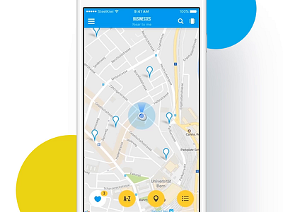 Map view iOS Booking App animaiton app blue booking clean design flat ios map ui ukraine ux