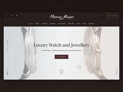 Luxury Watches Landing animation animation design flinto jewelery landing luxury sketch ui ukraine ux watches web website