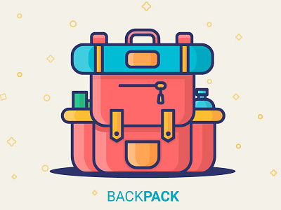 Backpack backpack bag camping icon illustration line art pack travel traveler