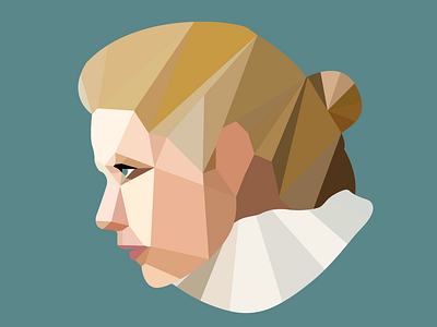 Low Poly Side View Portrait geometric low poly polygon portrait