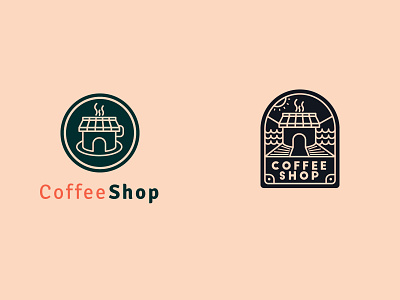 Daily Logo Challenge: Day 6 "Coffee Shop" V2 abstract coffee coffee bag coffeeshop coffeesketch dailylogochallenge golden iconography illustration line art logo shape
