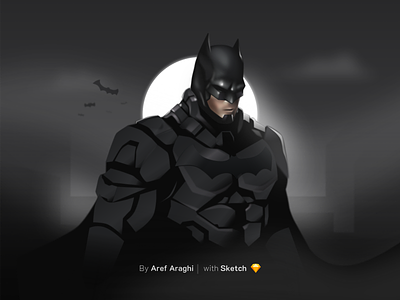 Done 100% in Sketch bat batman gotham illustration night sketch