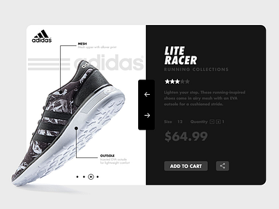 Adidas product cards by Joseph Groves on Dribbble