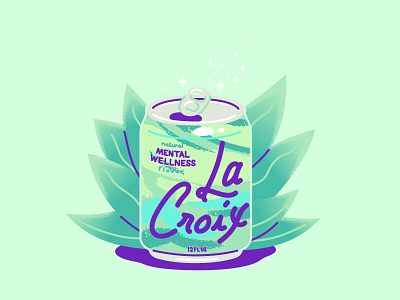 Rare La Croix Flavors 1 beverage can drink good vibes illustration la croix mental health mental wellness plant vector