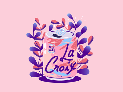 Rare La Croix Flavors 2 beverage can drink good vibes illustration la croix mental health plant self care vector
