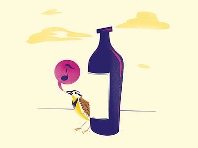 Imbibe Bird bird chill illustration meadowlark music note wine