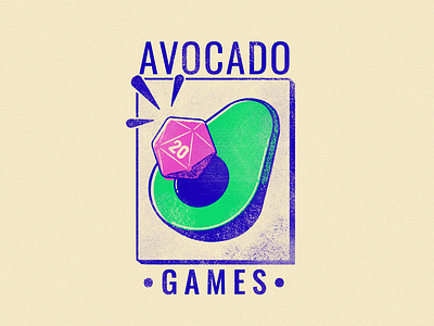 Avocado Games Logo avocado branding d20 dd dungeons and dragons illustration logo logo design