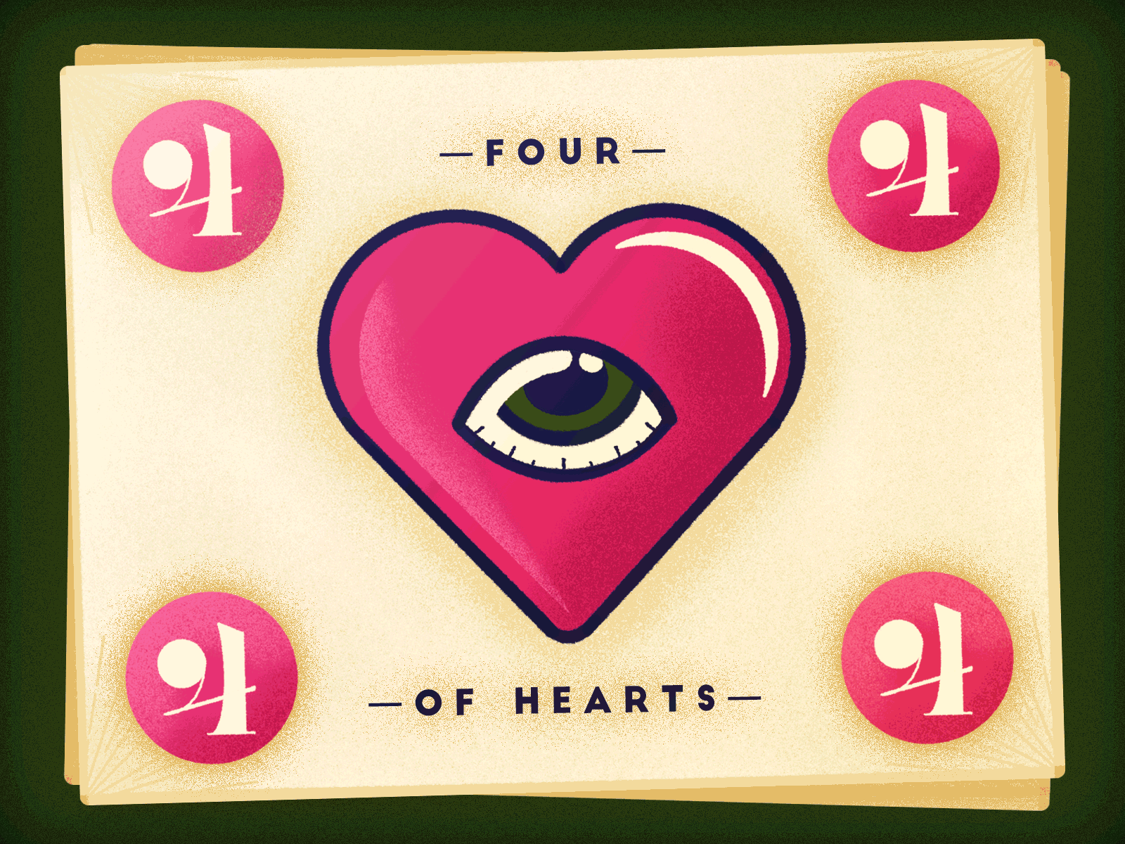 Hearts of Four 4 animation eye four heart hearts illustration motion motion graphics playing card