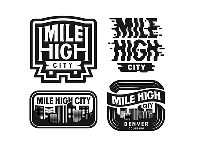 Mile High City Badges badge graphic design icons illustration illustrator logo typography vector