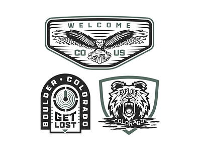 Colorado Badges badge branding colorado graphic design icons illustration logo nature typography wildlife