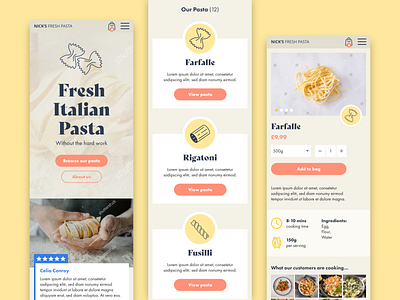 E-commerce website - mobile design e commerce food mobile ui web design