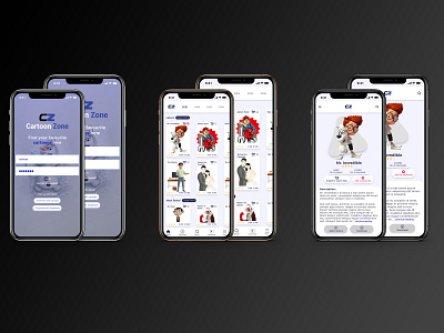 Cartoon Zone UI - An app for streaming and downloading cartoons app design product design ui ui design