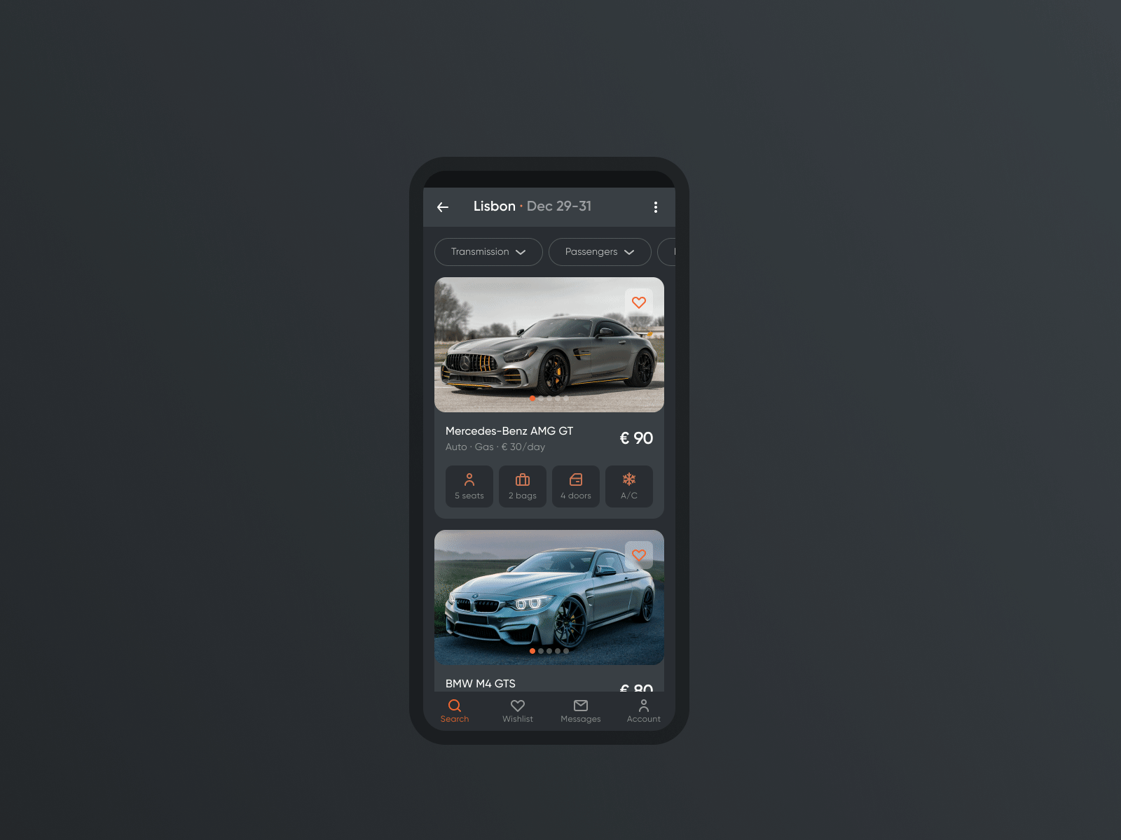 Car Rental App app car dark design material design mobile ui ux web design