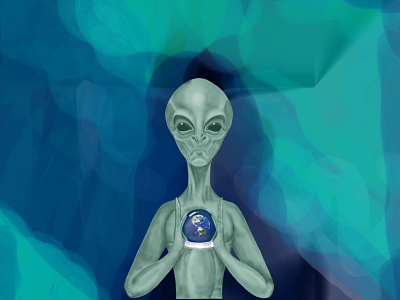 The power of alien alien earth illustration photoshop space
