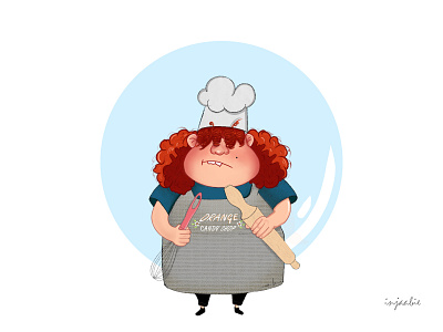 Daisy The Baker 2d baker bakery character character design character illustration digital digital artwork digital illustartion digital painting girl illustration photoshop red