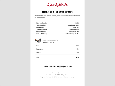 Email Receipt dailyui 017