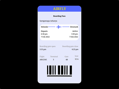 Boarding Pass dailyui 024