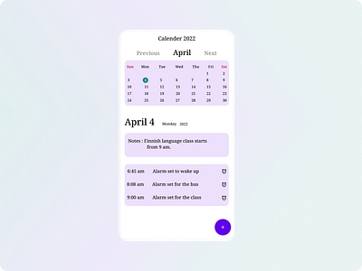 Calender dailyui 0