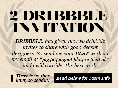 Dribbble Invitation x2 best design designers dribbble graphic invitation photoshop work