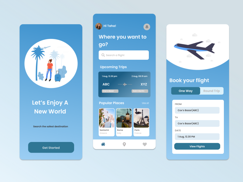 Travel App Design by Umme Jannath Tamanna on Dribbble